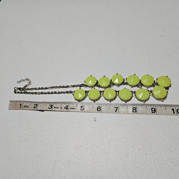 Retro Lime Green Disc Bead Chunky Necklace Statement 70s Fashion Jewelry Women - Picture 6 of 6